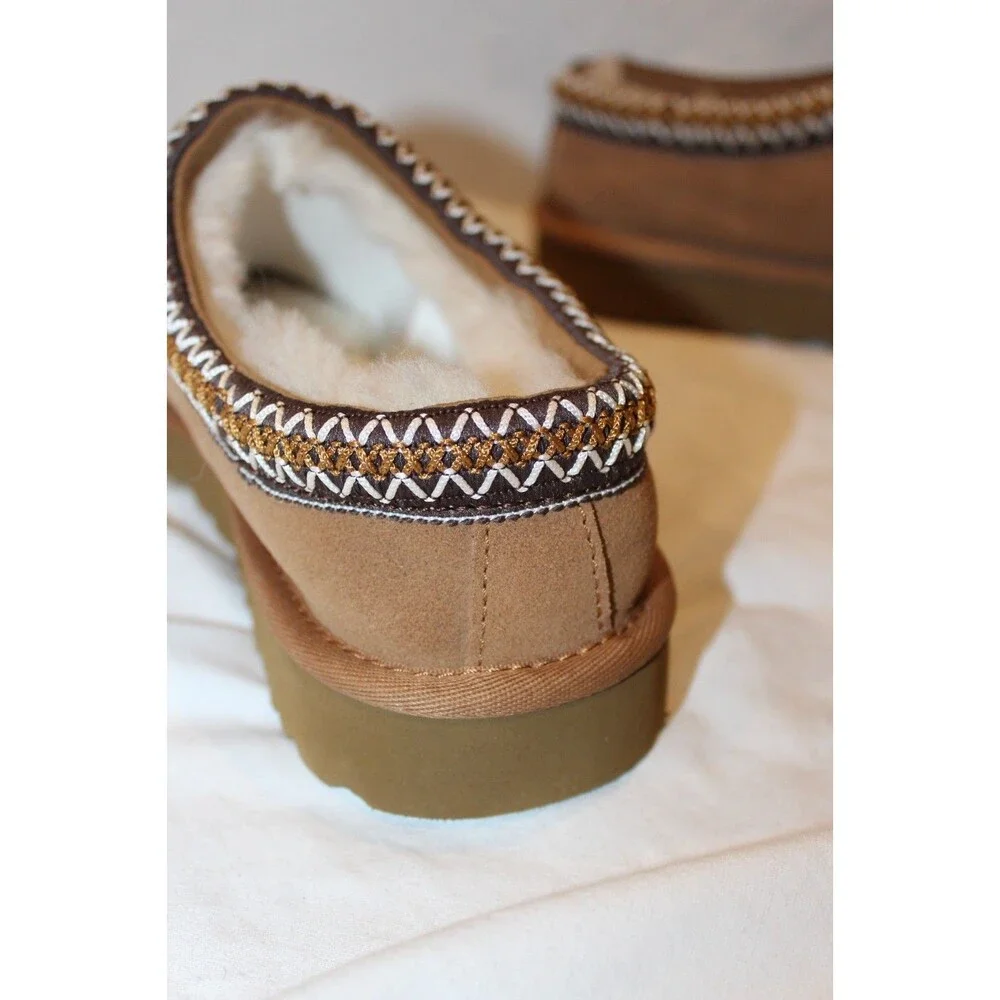 UGG MEN'S TASMAN II SUEDE SHEARLING LINED CLOG SLIPPERS CHESTNUT 11